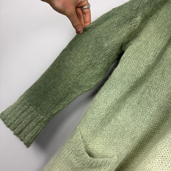 Anthropologie Alpaca Ombré Forest Green Cardigan - Picture 4 of 6